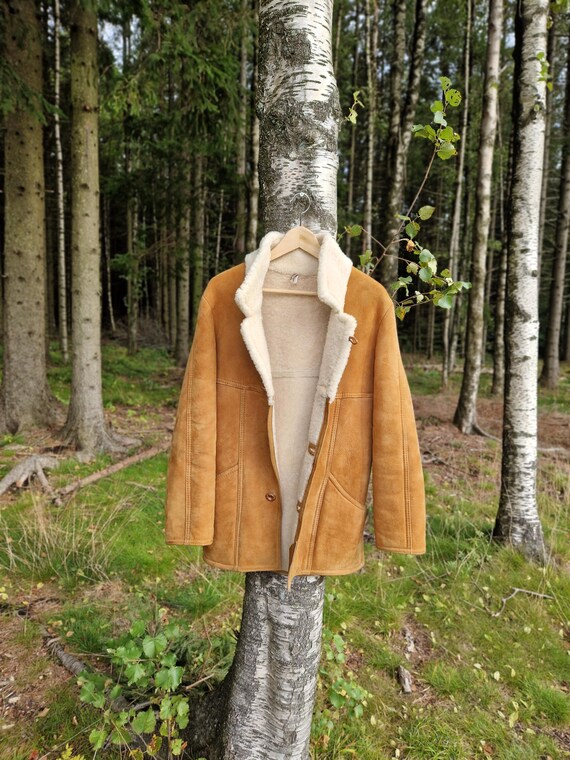 Vintage Sheepskin Jacket Unisex Leather Jacket Norwegian Jacket Brown Suede Jacket Retro Leather Jacket Vintage Winter Clothes Etsy Australia