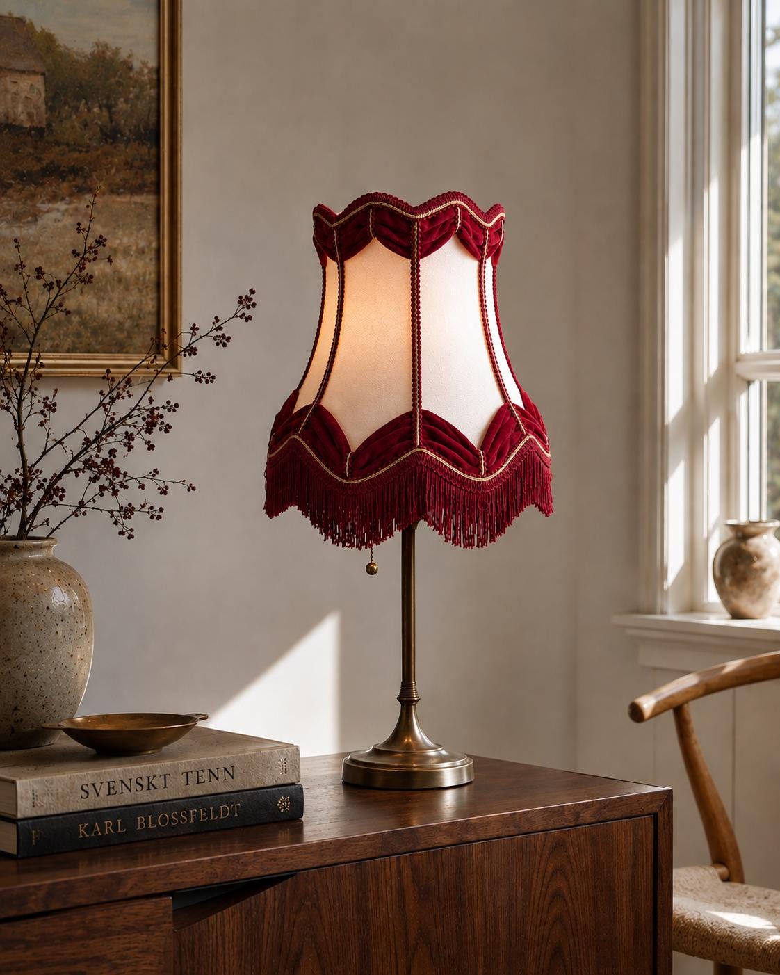 Victorian Red Lampshade - Etsy