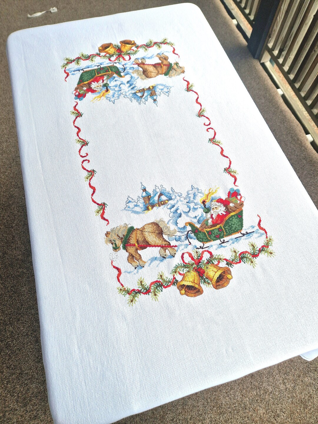 Vintage Christmas Tablecloth Christmas Embroidered Tablecloth Nordic