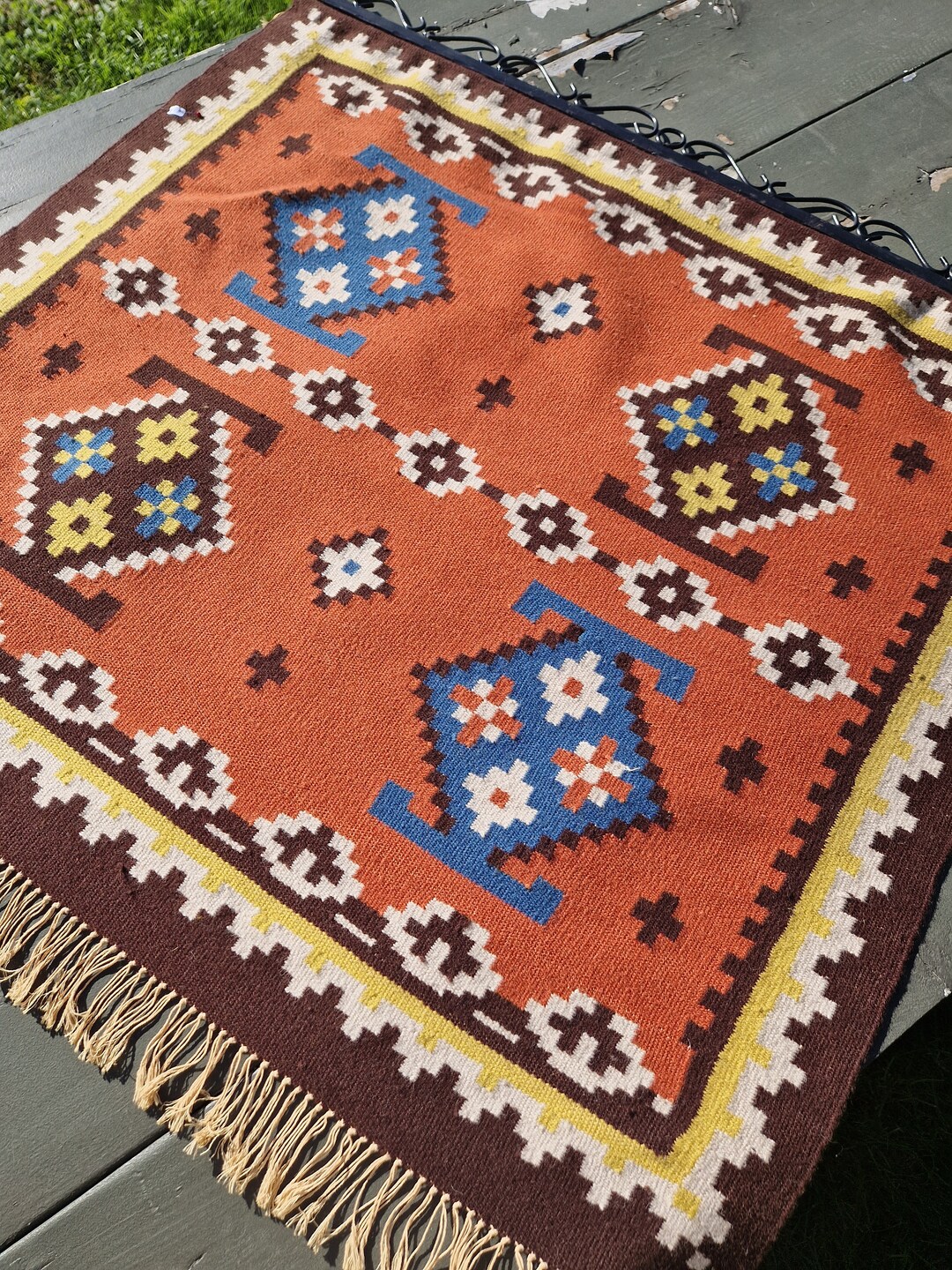 Vintage Norwegian Tapestry Woven Wall Hanging Nordic Tapestry Art Wool ... - Woven Fabric Wall Design With Nordic Patterns