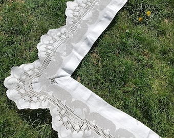 Antique Lace Trim  | Tablecloth Trim | Crochet Lace Linens | English Lace | Filet Lace | Crochet Tablecloth | Tablecloth Trim | Hygge Decor