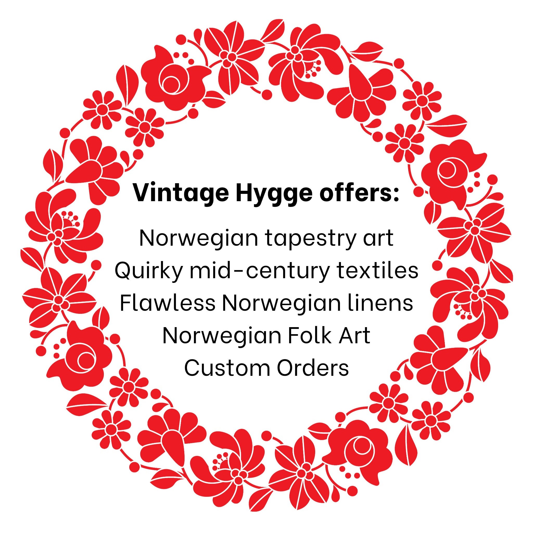 ヴィンテージ ハーダンガー刺繍テーブルクロス：ノルウェーの民芸品