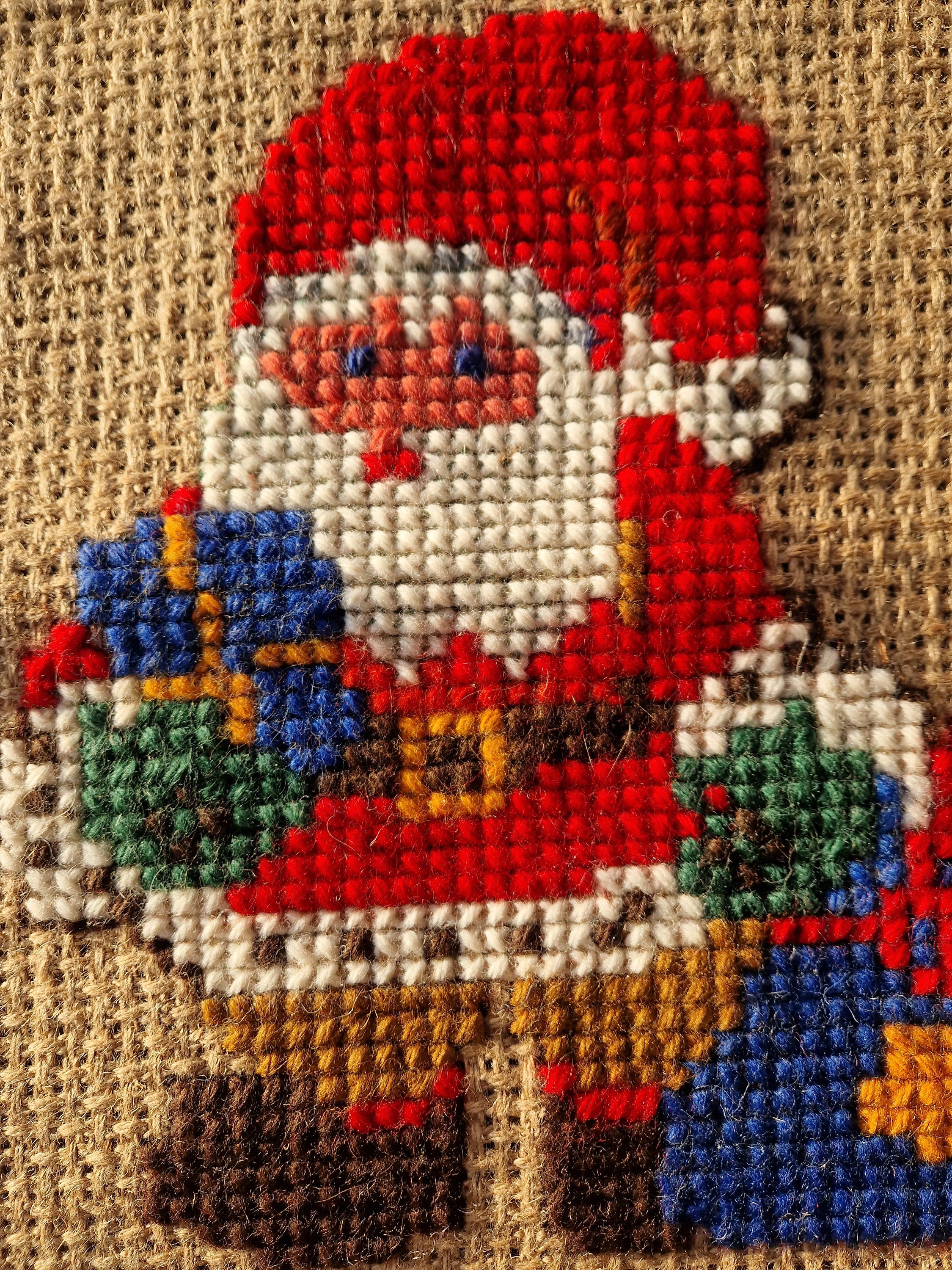 Sweden＊GOD JUL＊Christmas tapestry・* Vintage Norwegian Christmas Tapestry: God Jul Embroidered