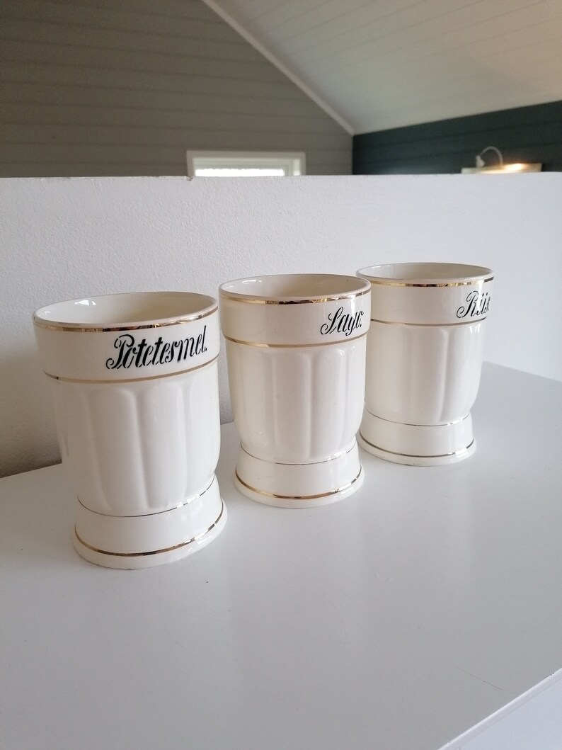 Set of 3 Antique Swedish Kitchen Canister Set Scandinavian Etsy