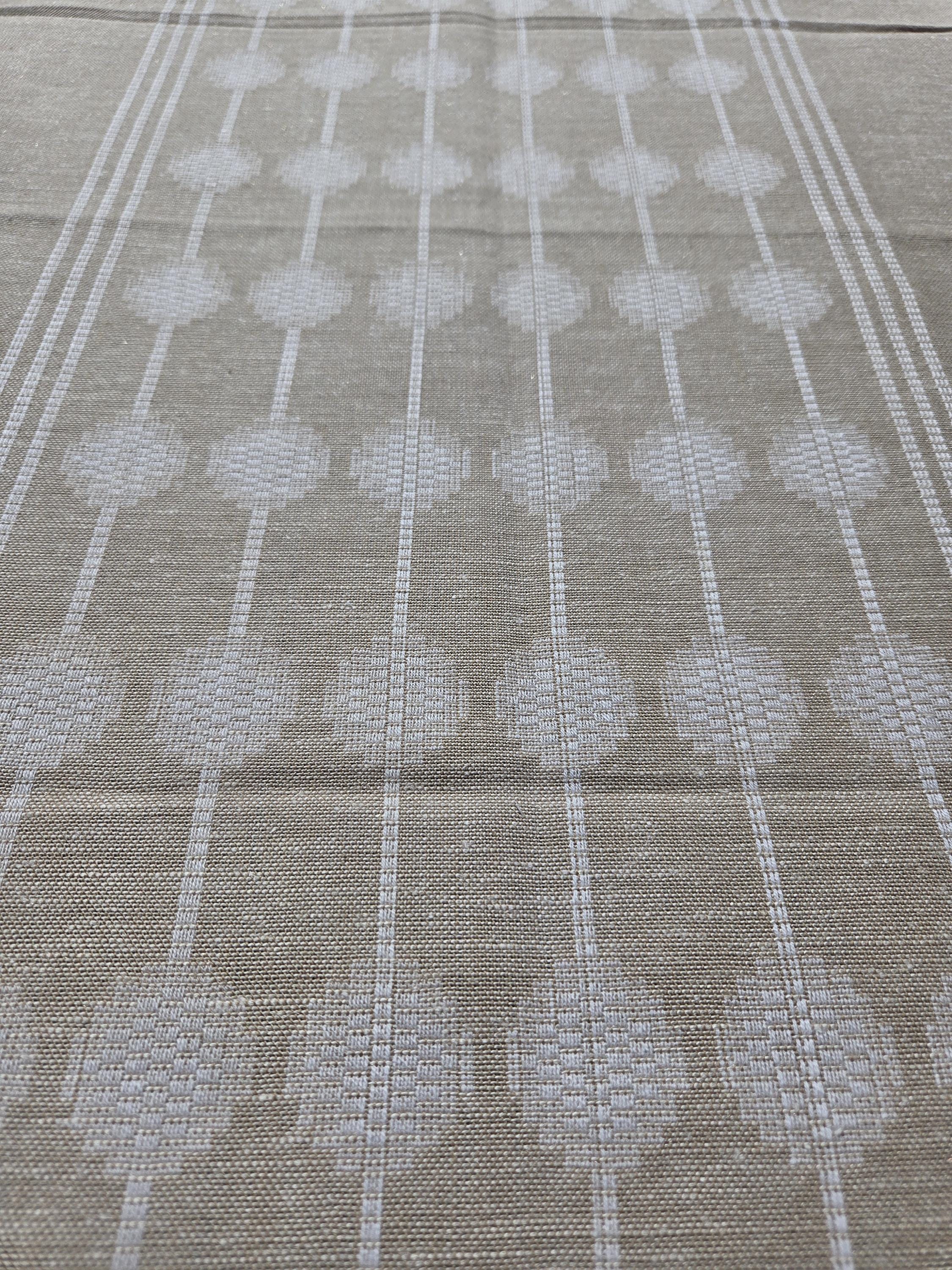 ★専用★From Sweden＊Vintage 100% linen Cloth Vintage Swedish Linen Tablecloth | Mid Century Beige & White