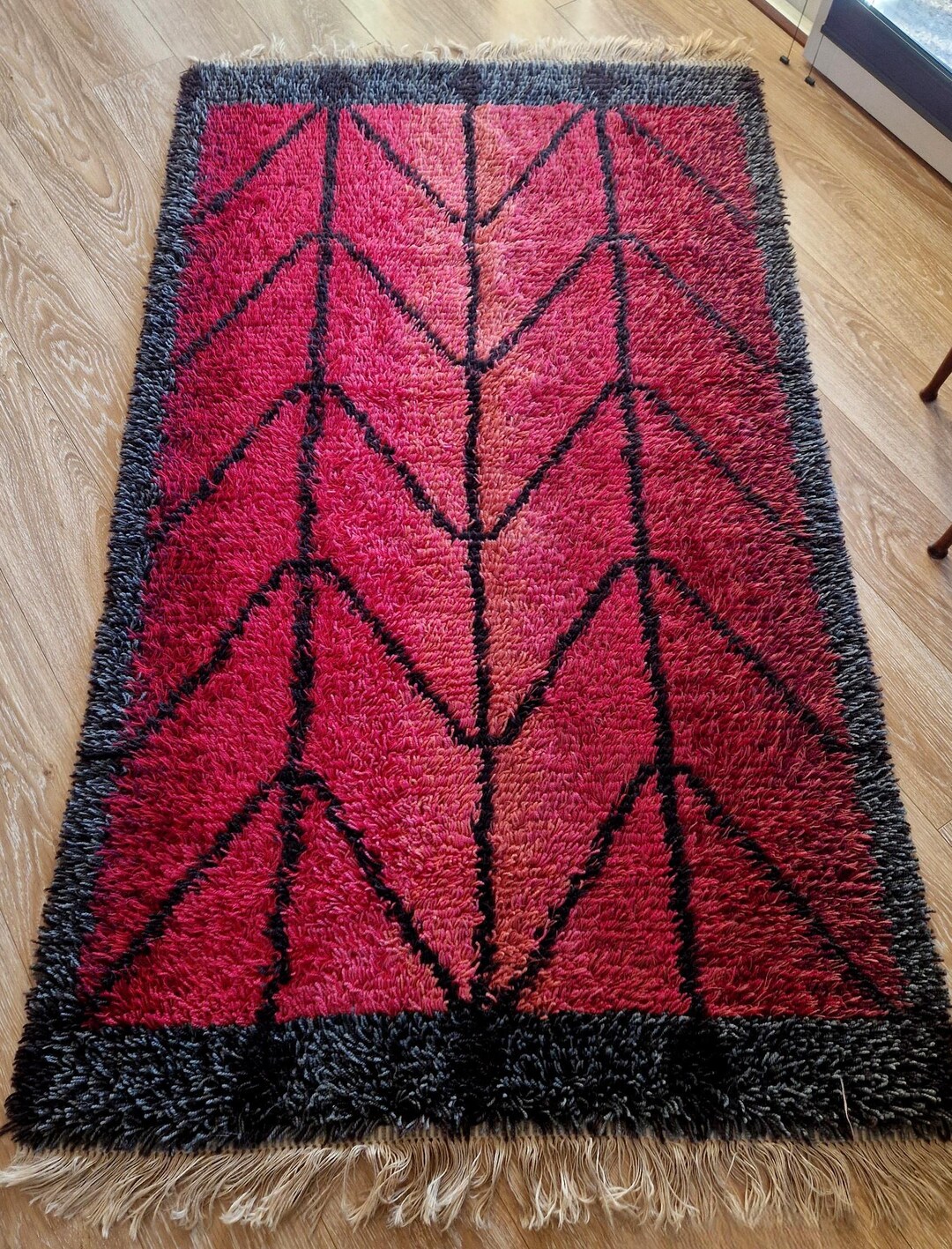 Vintage Norwegian Rya Rug | Gry Pattern by Åsegerd Lie | Hand Knotted ...