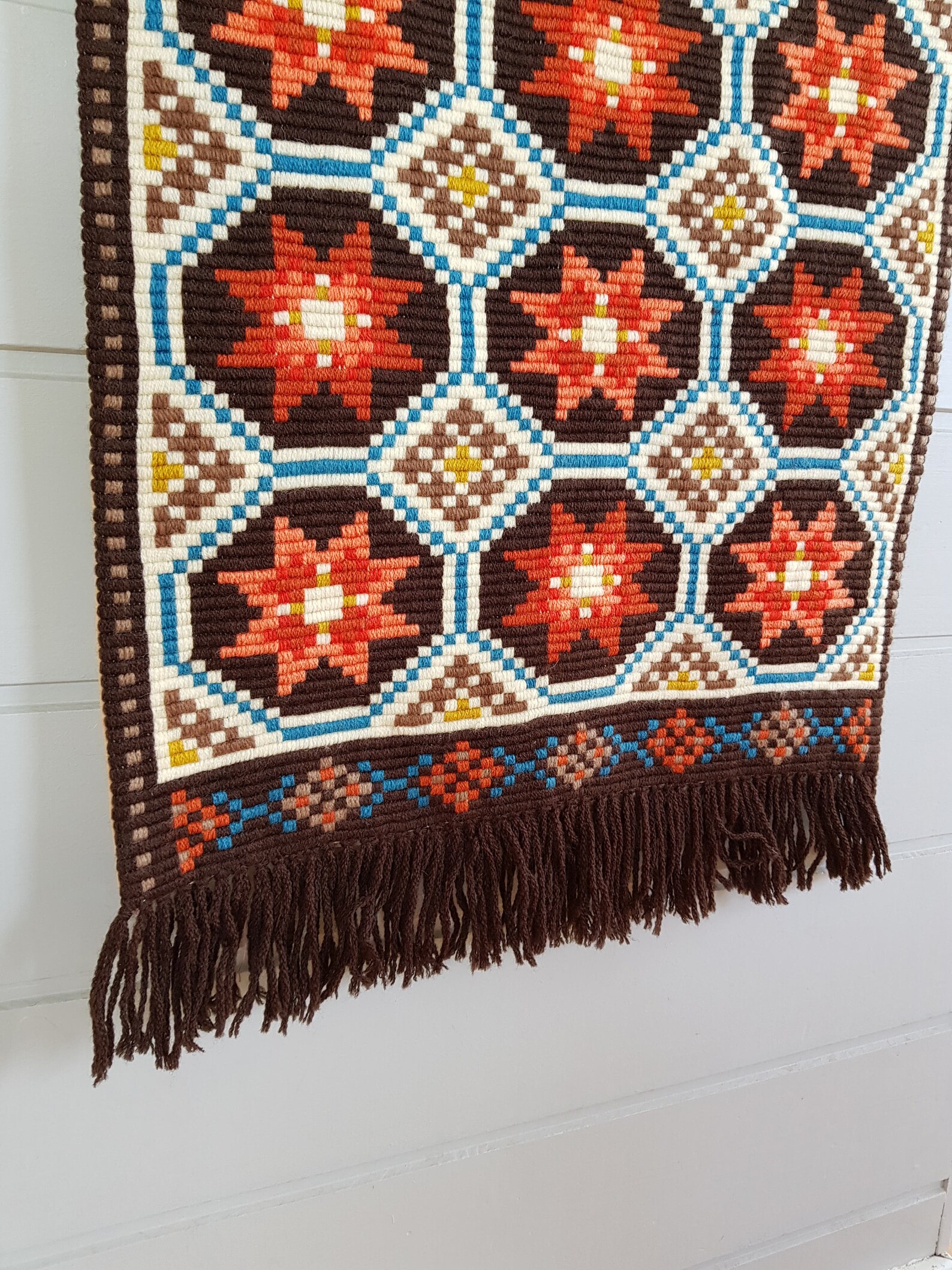 Vintage Norwegian Woven Wall Hanging Norwegian Folk Art Mid Etsy