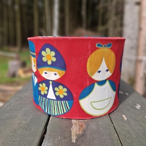 Vintage Scandinavian Lampshade: Mid-Century Modern Floral Fabric