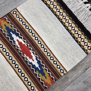 Handwoven Norwegian Wool Table Runner: Scandinavian Folk Art Decor