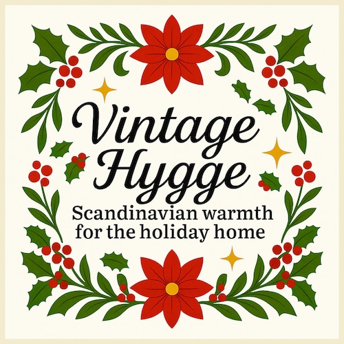 Vintage Norwegian Christmas Tapestry: God Jul Embroidered Wall