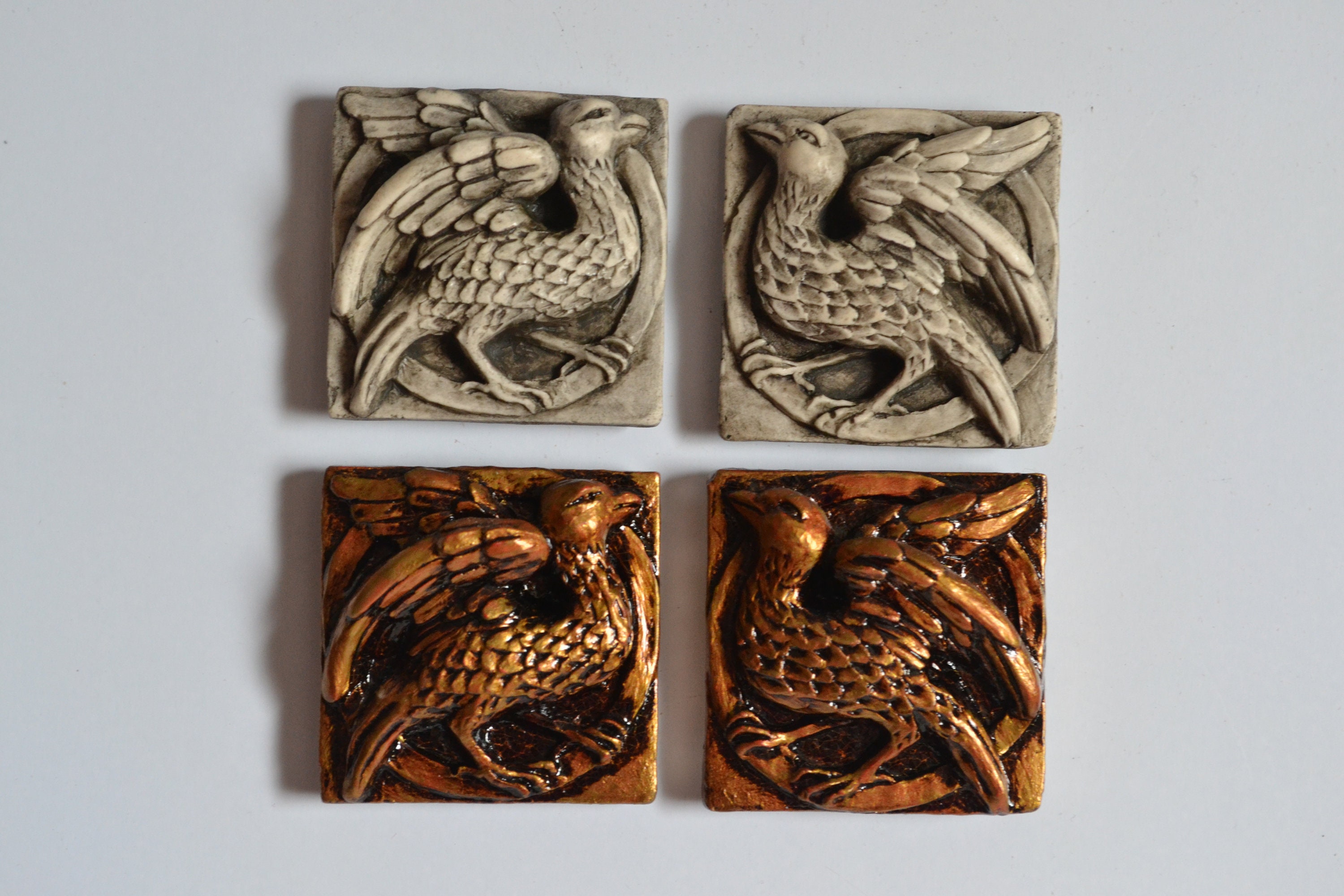 Magnet Oiseau Gothique, Bas Relief Miniature