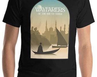 Wayfarers of the South Tigris Board Game Unisex T-Shirt - Minimalist Travel Design  - Officially Authorised Accessory