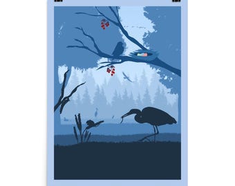 Wingspan Birds Board Game Poster - Minimalist Travel Wall Art