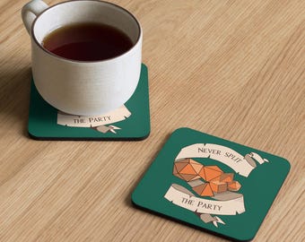 Never Split The Party - TTRPG - Tabletop Gaming Inspired Drinks Coaster