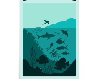 Finspan Fish Board Game Poster - Minimalist Travel Wall Art