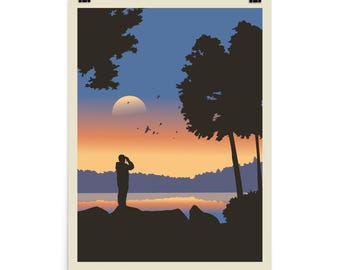 Wingspan Bird Watcher Board Game Poster - Minimalist Travel Wall Art