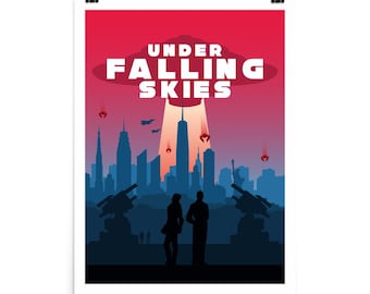 Under Fallen Skies Board Game Poster - Minimalist Travel Wall Art - Officially Authorised Accessory
