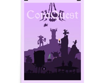 CoraQuest Board Game Poster - Minimalist Travel Wall Art - Officially Authorised Accessory