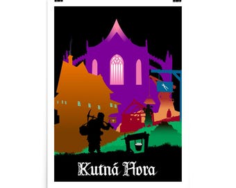 Kutna Hora Board Game Poster - Minimalist Travel Wall Art - Officially Authorised Accessory