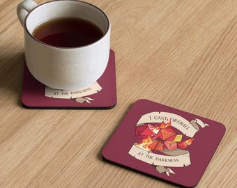 I Cast Fireball at the Darkness- TTRPG - Tabletop Gaming Inspired Drinks Coaster