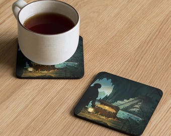 Explorer's Treasure Meeple Coffee - - Board Game - Tabletop Gaming Inspired Drinks Coaster
