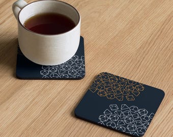 Dice Pattern (Lilac/Black)- TTRPG - Tabletop Gaming Inspired Drinks Coaster