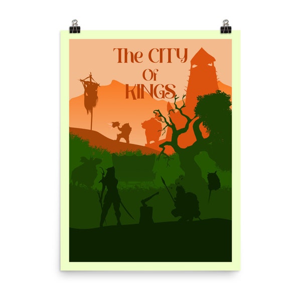 The City of Kings Board Game Poster - Minimalist Travel Wall Art - Officially Authorised Accessory
