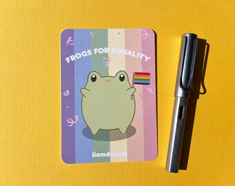 Pride Month LGBT Postcards | Pride Frog Art Prints | Gay Transgender Flags |