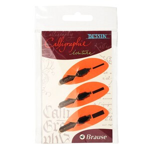 Blisterpackung "Calligraphy" 3 Brause Bandzug Schreibfedern sortiert