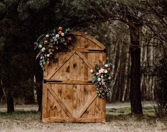 Hochzeit Hintergrund, Holzrahmen, Holztür, Mauer Hochzeit, Holzwand für Event