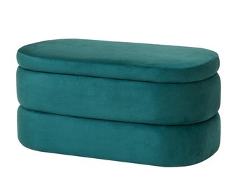 Luxuriöser großer Pouffe, Ottomane für Wohnzimmer, Pouffe, Fußschemel Gepolsterter Pouf, moderner Sitz, Samt