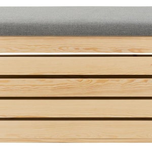 Bank mit Stauraum, Schuhschrank, Flurbank, Hocker, Holzbank, Hocker mit Stauraum, Truhe 100 x 40 x 44 cm Bild 4