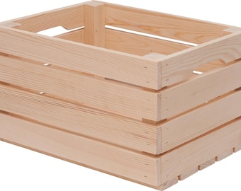 Kistenbox , neue Holzsteigen Weinkiste ,Kistenbox,Kiefernholz,50x40x30cm,Kistenkiste Apfel,Holzkiste,Aufbewahrung,