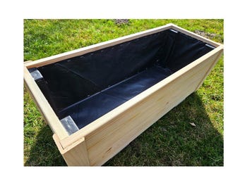 Pine Wood Garden Planter: Raised Vegetable Bed Herb Trough (80x30x33cm)