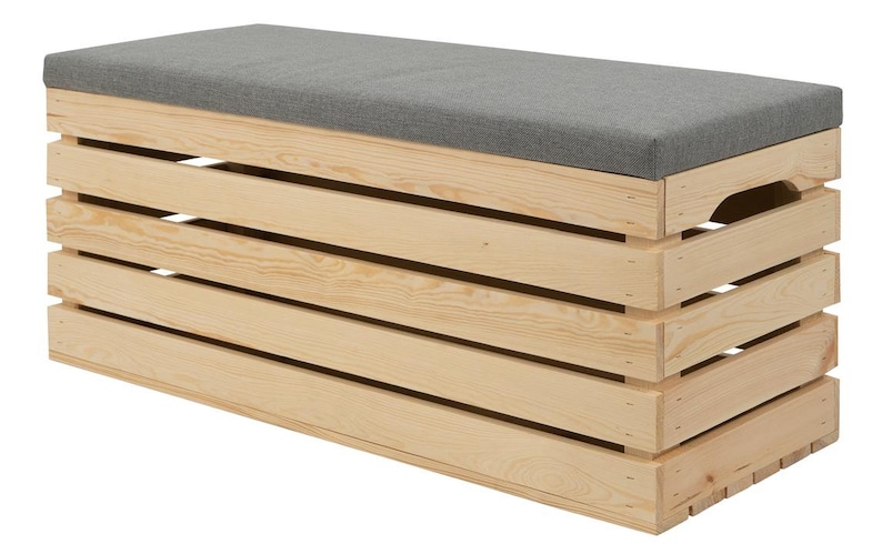 Bank mit Stauraum, Schuhschrank, Flurbank, Hocker, Holzbank, Hocker mit Stauraum, Truhe 100 x 40 x 44 cm Bild 1