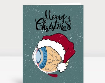 Christmas.merry Christmas.eye Chart Card.ho Ho - Etsy