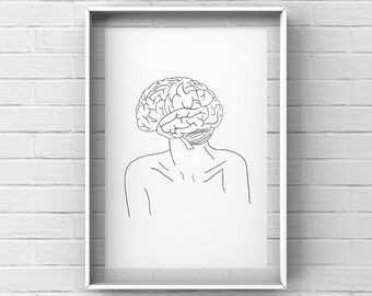 Geschenk Neurologe Neurologen Gedicht Zeichnung Color 20 x 15 cm