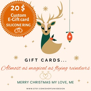 Aangepaste cadeaubon afdrukbaar, persoonlijke cadeaubon, couponcadeau voor siliconenringen, digitaal kerstcadeau, last-minute cadeau, rendier 1