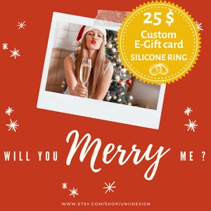 Aangepaste cadeaubon afdrukbaar, persoonlijke cadeaubon, 2 siliconen ringen couponcadeau, digitaal kerstcadeau, last-minute cadeau, leuk paar 11
