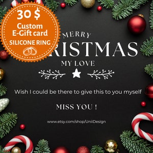 Aangepaste cadeaubon afdrukbaar, persoonlijke cadeaubon, couponcadeau voor 3 mannen siliconen ringen, digitale kerstcadeaukaart, last-minute cadeau 1