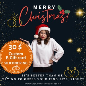 Aangepaste cadeaubon afdrukbaar, persoonlijke cadeaubon, 3 siliconen ringen couponcadeau, digitaal kerstcadeau, last-minute cadeau, leuk paar 4
