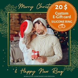 Aangepaste cadeaubon afdrukbaar, persoonlijke cadeaubon, coupon cadeau voor heren siliconen ring, digitale kerstcadeaubon, lange afstand cadeau 2