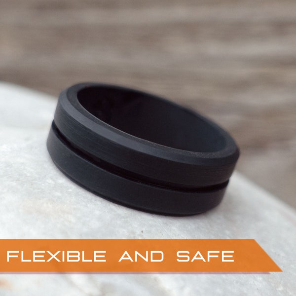 Mens Rubber Ring Set Etsy