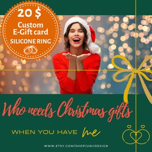 Aangepaste cadeaubon afdrukbaar, persoonlijke cadeaubon, coupon cadeau voor heren siliconen ring, digitale kerstcadeaubon, lange afstand cadeau 7