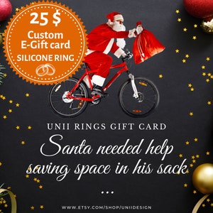 Cartão-presente personalizado para impressão, vale-presente pessoal, cupom de presente para 2 anéis de silicone, presente digital de Natal, presente de última hora, Papai Noel 6