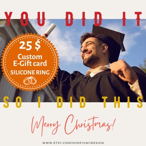Carte-cadeau personnalisée à imprimer, Chèque-cadeau personnel, Coupon-cadeau pour 2 anneaux en silicone, Cadeau de Noël numérique, Carte-cadeau de félicitations 2