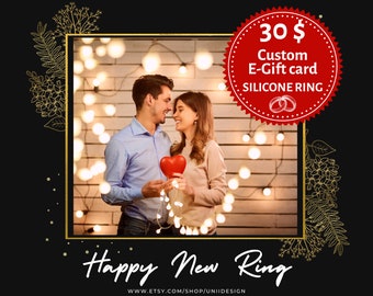Valentines Gift for Him, Downloadable Gift Card for 3 mens silicone rings, Personal Gift for Him, Valentines for him, Last Minutes Gift