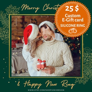 Aangepaste cadeaubon afdrukbaar, persoonlijke cadeaubon, coupon cadeau voor 2 heren siliconen ringen, digitale kerstcadeau, lange afstand cadeau 2