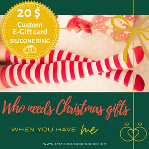 Aangepaste cadeaubon afdrukbaar, persoonlijke cadeaubon, coupon cadeau voor heren siliconen ring, digitale kerstcadeaubon, lange afstand cadeau 8
