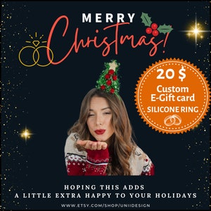Aangepaste cadeaubon afdrukbaar, persoonlijke cadeaubon, coupon cadeau voor heren siliconen ring, digitale kerstcadeaubon, lange afstand cadeau 6